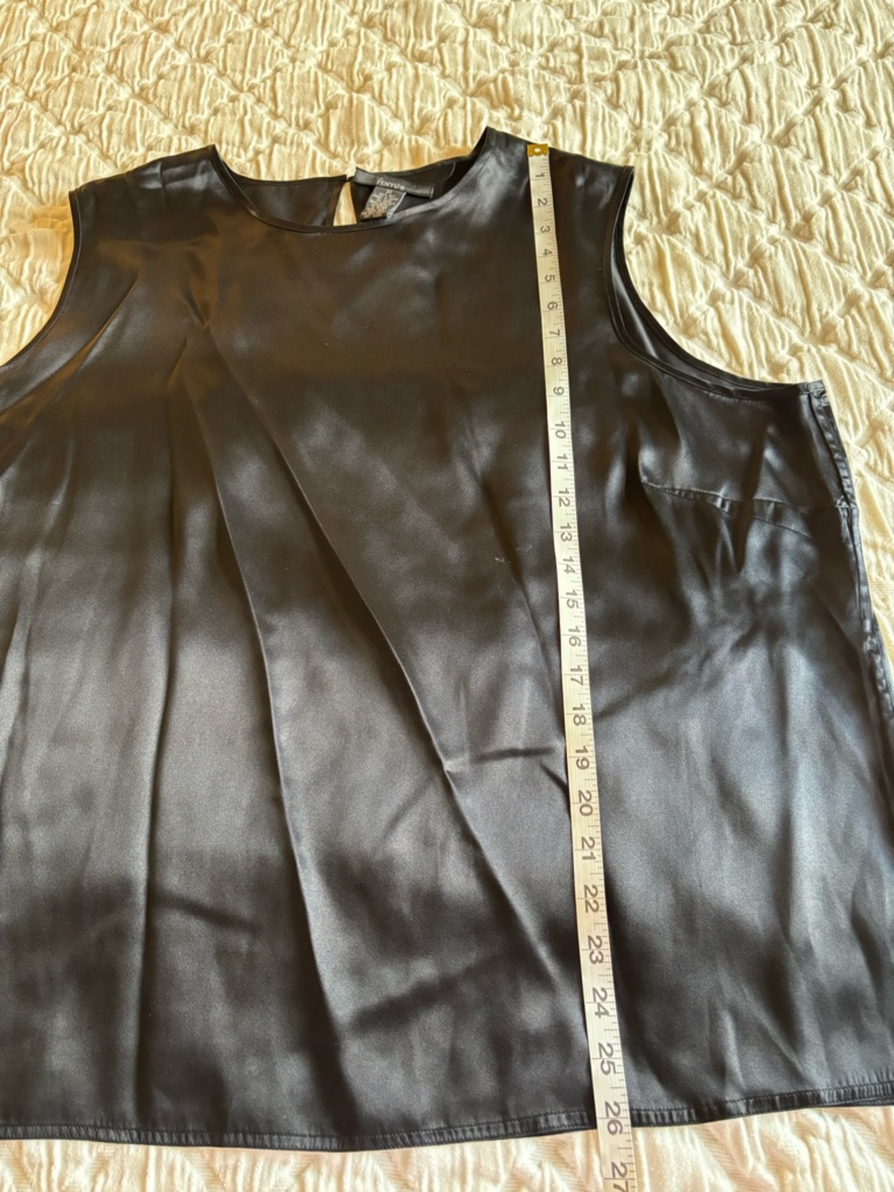 Ishyu 100% Silk Blouse Shell Tank Black 3X